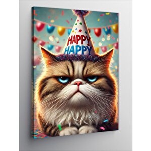 Kanvas Tablo Doğum Günü Kedisi 100x140 cm