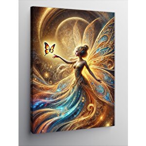 Kanvas Tablo Kanatlı Peri Ve Kelebek 50x70 cm