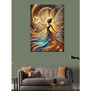 Kanvas Tablo Kanatlı Peri Ve Kelebek 50x70 cm