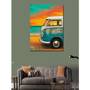 Kanvas Tablo Plajda Minibüs Karavan 70x100 cm