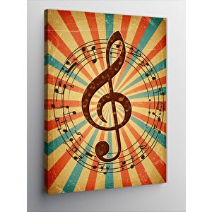 Kanvas Tablo Müzikal Anahtar Ve Retro Arka Plan 50x70 cm