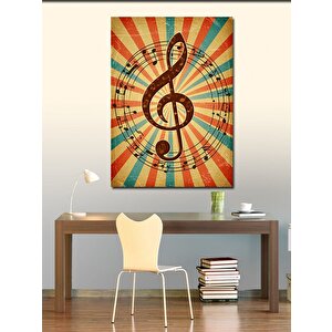 Kanvas Tablo Müzikal Anahtar Ve Retro Arka Plan 50x70 cm