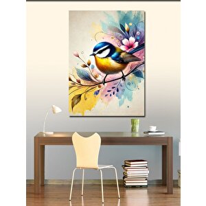 Kanvas Tablo Renkli Kuş Ve Çiçek 50x70 cm
