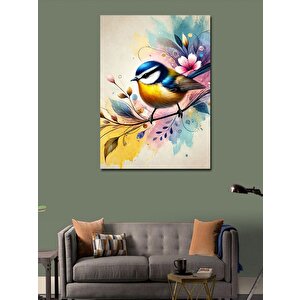 Kanvas Tablo Renkli Kuş Ve Çiçek 50x70 cm