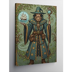 Kanvas Tablo Büyücü Ve Kozmik Semboller 100x140 cm