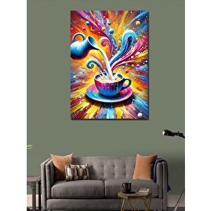 Kanvas Tablo Renkli Kahve Ve Enerji Patlaması 50x70 cm