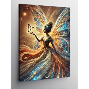 Kanvas Tablo Kelebeklerle Peri Kadını 50x70 cm