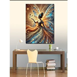 Kanvas Tablo Kelebeklerle Peri Kadını 50x70 cm