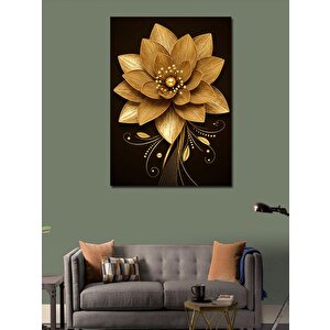 Kanvas Tablo Altın Çiçek Motifi 100x140 cm