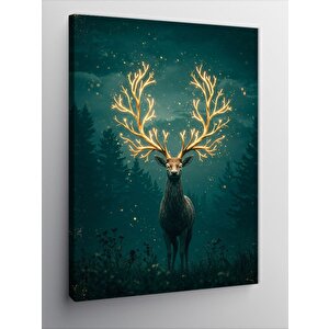 Kanvas Tablo Geyik Ve Kozmik Parlaklık 50x70 cm
