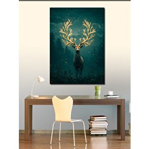 Kanvas Tablo Geyik Ve Kozmik Parlaklık 50x70 cm