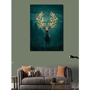Kanvas Tablo Geyik Ve Kozmik Parlaklık 70x100 cm