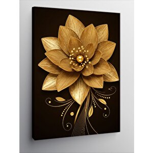 Kanvas Tablo Altın Çiçek Motifi 50x70 cm