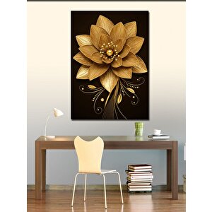 Kanvas Tablo Altın Çiçek Motifi 70x100 cm