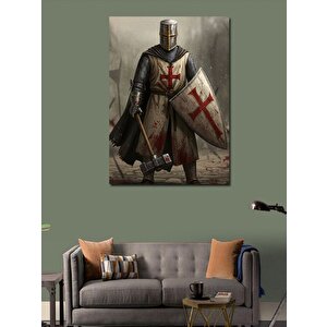 Kanvas Tablo Zırhlı Şövalye Ve Kalkan 100x140 cm