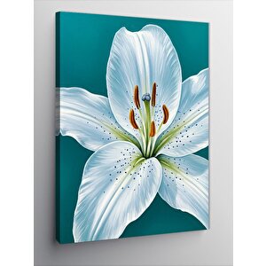 Kanvas Tablo Beyaz Zambak Çiçeği 70x100 cm