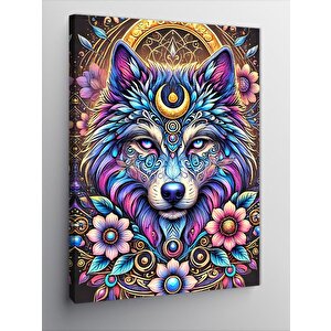 Kanvas Tablo Renkli Kurt Portresi 100x140 cm