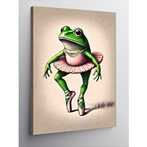 Kanvas Tablo Balerin Kurbağa 100x140 cm