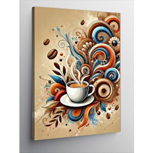 Kanvas Tablo Köpüklü Kahve Ve Süslemeler 50x70 cm