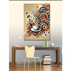 Kanvas Tablo Köpüklü Kahve Ve Süslemeler 50x70 cm