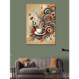 Kanvas Tablo Köpüklü Kahve Ve Süslemeler 50x70 cm