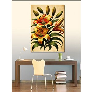 Kanvas Tablo Turuncu Zambak Çiçekleri 70x100 cm