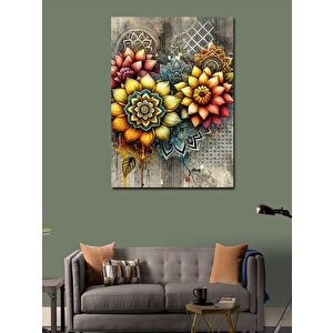 Kanvas Tablo Renkli Çiçek Mozaik 50x70 cm