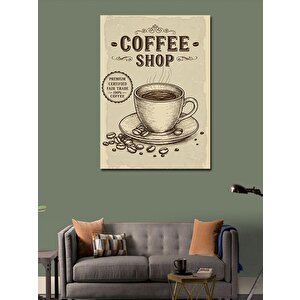 Kanvas Tablo Retro Kahve Dükkanı Afişi 70x100 cm