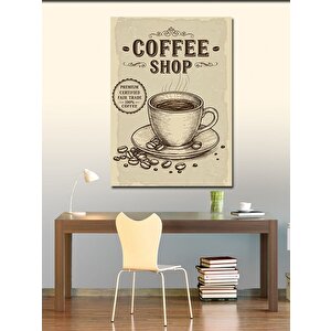 Kanvas Tablo Retro Kahve Dükkanı Afişi 50x70 cm