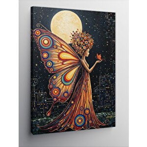 Kanvas Tablo Ayışığı Ve Kelebek Kadın 100x140 cm