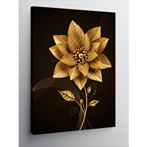 Kanvas Tablo Altın Çiçek Motifi 50x70 cm
