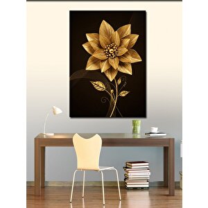 Kanvas Tablo Altın Çiçek Motifi 50x70 cm