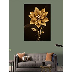 Kanvas Tablo Altın Çiçek Motifi 50x70 cm