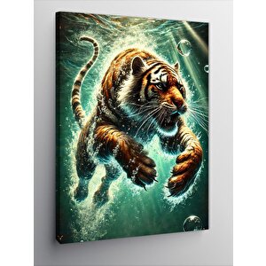 Kanvas Tablo Kaplan Saldırısı Resmi 50x70 cm