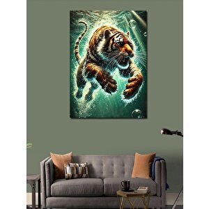 Kanvas Tablo Kaplan Saldırısı Resmi 50x70 cm