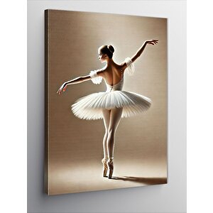 Kanvas Tablo Beyaz Balerin Portresi 70x100 cm