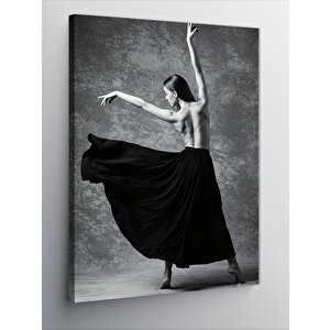 Kanvas Tablo Siyah Beyaz Balerin Figürü 50x70 cm