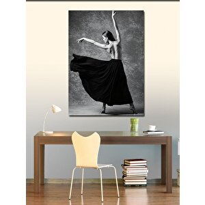 Kanvas Tablo Siyah Beyaz Balerin Figürü 50x70 cm