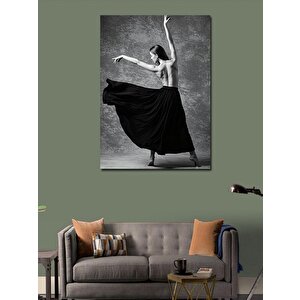 Kanvas Tablo Siyah Beyaz Balerin Figürü 50x70 cm