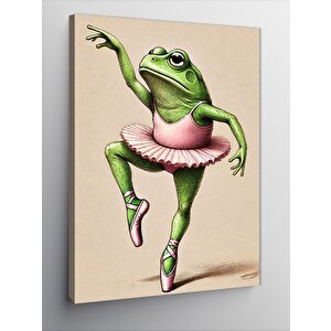 Kanvas Tablo Balerin Kurbağa Çizimi 70x100 cm