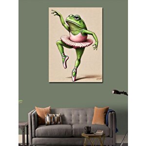 Kanvas Tablo Balerin Kurbağa Çizimi 70x100 cm