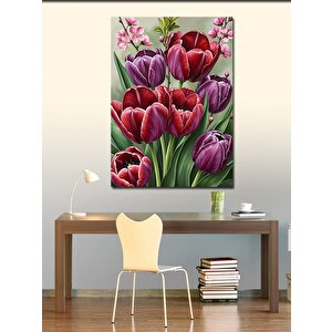 Kanvas Tablo Bahar Dönemi Mor Laleler 100x140 cm