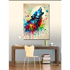 Kanvas Tablo Renkli Kurt Ve Sıçrama 70x100 cm