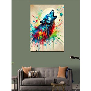Kanvas Tablo Renkli Kurt Ve Sıçrama 70x100 cm