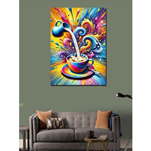 Kanvas Tablo Renkli Kahve Fincanı 100x140 cm