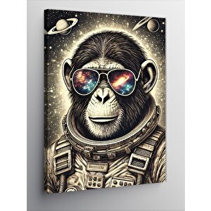 Kanvas Tablo Gözlüklü Şempanze Portresi 70x100 cm