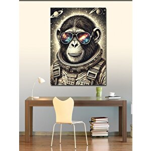Kanvas Tablo Gözlüklü Şempanze Portresi 70x100 cm