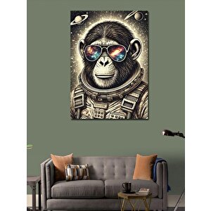 Kanvas Tablo Gözlüklü Şempanze Portresi 70x100 cm