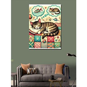 Kanvas Tablo Kedinin Renkli Rüyası 100x140 cm