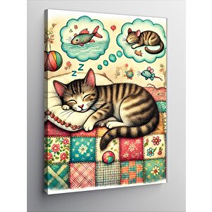 Kanvas Tablo Kedinin Renkli Rüyası 50x70 cm